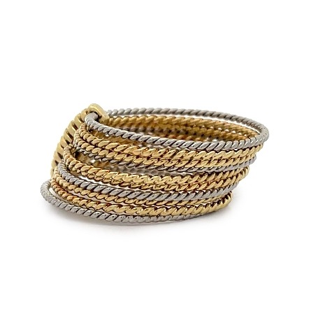 18K Two Tone Estate Cartier 10 Row Band Size9 4.5dwt