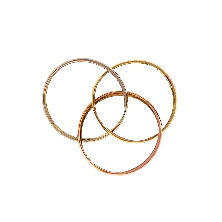 14K Yellow White and Rose Gold Estate Tricolor Rolling Ring Size9 2.0dwt