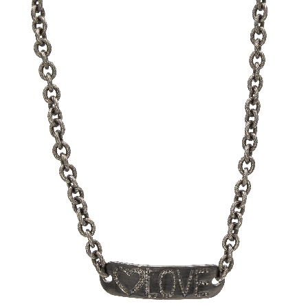 Sterling Silver Estate Suzy T Design Hear & Love 20inch Necklace or Bracelet w/Diams=.80apx 4.80dwt