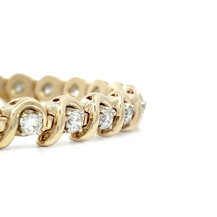 14K Yellow Gold Estate S Link 7inch Tennis Bracelet w/Diams=2.70apx SI1-I1 G-H 14.2dwt