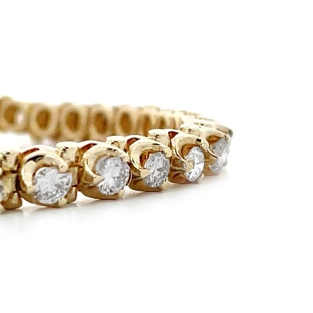 14K Yellow Gold Estate 7inch 3Prong Tennis Bracelet w/39 Diams=3.55apx SI1-I1 H-I 10.5dwt