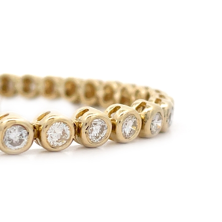 14K Yellow Gold Estate Bezel Set Line Bracelet 7.25inch w/Diams=3.60apx SI2-I1 H-I 11.4dwt 