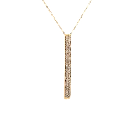 14K Yellow Gold Estate Pave Bar Adjustable 16.5inch-17.5inch Necklace w/79Diams=.71apx SI1-I1 I-J-K-L 1.7dwt 