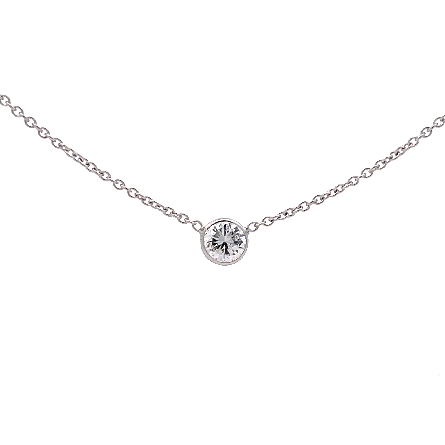14K White Gold Estate Diamonds By The Yard Adjustable 18-20inch Necklace w/Diams=2.17apx I1-I2 H-I 1.6dwt 