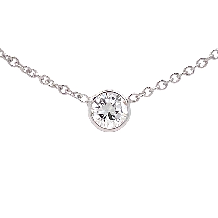 14K White Gold Estate Adjustable 16-18inch Diamonds by the Yard Necklace w/5Diams=2.67ctw VS1-VS2 G-H-I