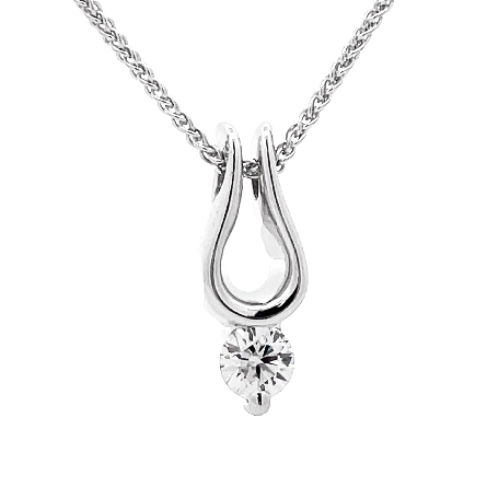 18K White Gold Estate Hearts Of Fire Solitaire Pendant w/1Diams=.50apx VS1 J 18inch 4.4dwt 