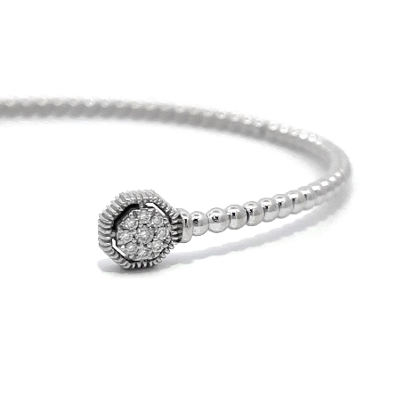 14K White Gold Estate Gabriel and Co Bujukan Bangle Bracelet w/Diams=.12ctw SI2 H-I Size6 #BG4261-6W45JJ (S141033) 3.0dwt