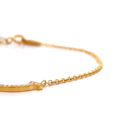 18K Yellow Gold Estate Tiffany and Co Small Smile Bracelet 7-7.5inch w/Diams=.04apx VS F-G 1.2dwt