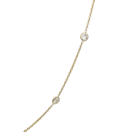 14K Yellow Gold Estate Adjustable 16-18inch Diamonds by the Yard Necklace w/8Diams=1.66ctw SI2-I1 L