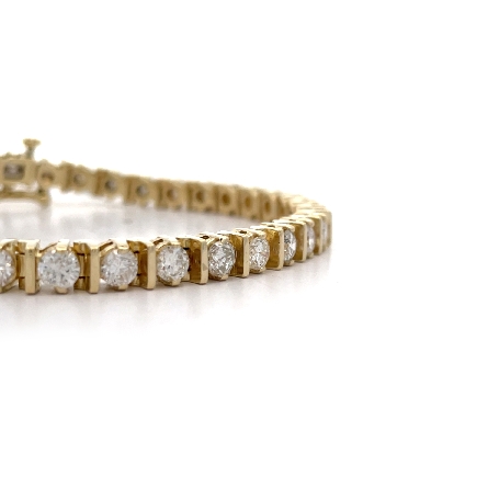 14K Yellow Gold Estate Diamond Tennis Bracelet w/Diams=7.06apx SI2-I1 I-J 7inch 11.7dwt