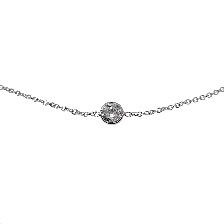 14K White Gold Estate Adjustable 16-18inch Diamonds by the Yard Necklace w/5Diams=1.92ctw SI2-I1 I-J 