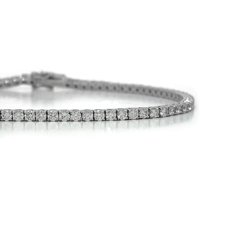 18K White Gold Estate Thin Tennis Bracelet w/88Diams=1.75apx SI H-I 6.5inch 3.2dwt