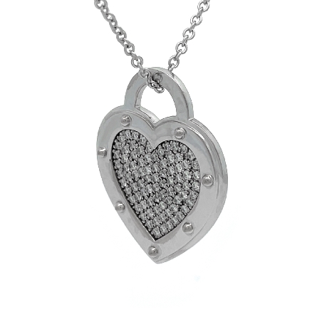 18K White Gold Estate Tiffany&Co   Return To   Heart Necklace w/82Diams=0.84apx VVS-VS F-G Adjustable18inch-20inch 7.3dwt