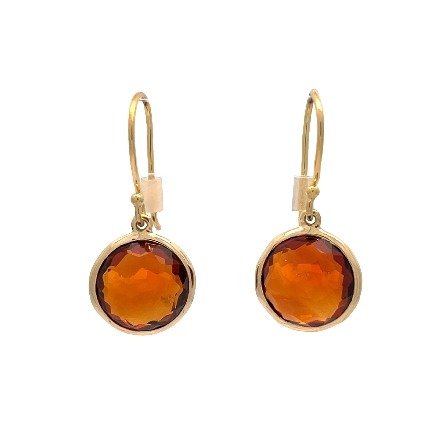 18K Yellow Gold Estate Ippolita Citrine Bezel Set Drop Earrings 1.9dwt
