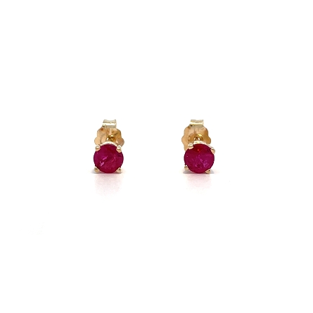 14K Yellow Gold Estate Ruby 4Prong Stud Earrings 0.4dwt