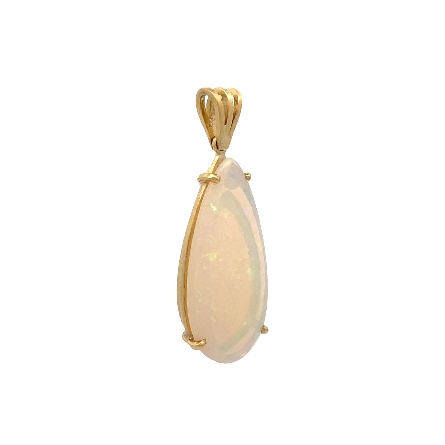 14K Yellow Gold Estate Opal Teardrop Pendant 2.8dwt