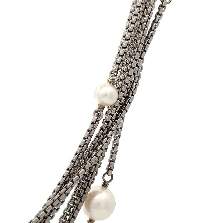 Sterling Silver Estate David Yurman Cultured Fresh Water Pearl MultiStrand Station 18inch Necklace 37.6dwt  
