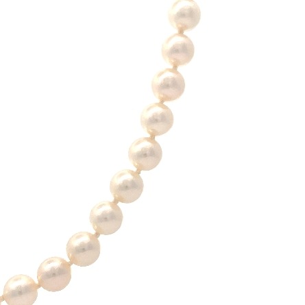 14K White Gold Estate Akoya Cultured Pearl Necklace 6mm 16inch 13.3dwt