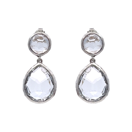 Sterling Silver Estate Ippolita Quartz Pear Shaped Bezel Drop Earrings 4.2dwt