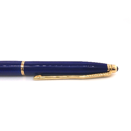 18K Yellow Gold Estate Blue Enamel Pen