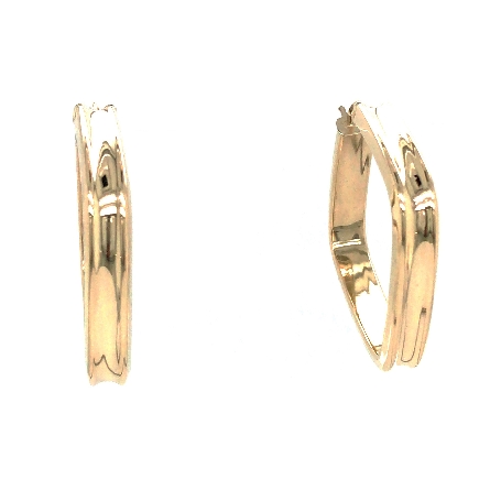 14K Yellow Gold Estate Square 1.25inch Hoop Earrings 2.30dwt