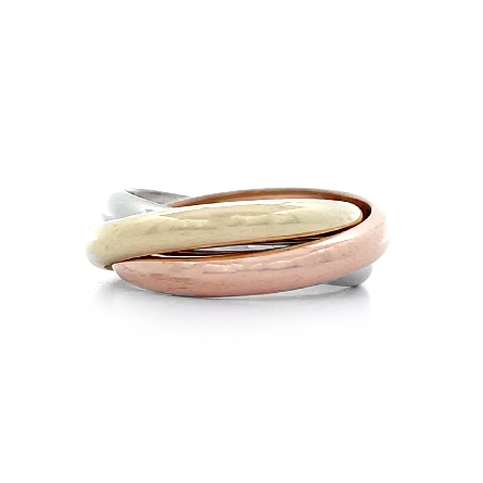 14K Yellow White and Rose Gold Estate Tiffany and Company Triple Rolling Rings Size5.5 6.1dwt 