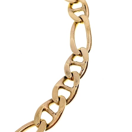 14K Yellow Gold Estate Fancy Figaro Link Braclet 9.25inch 10.0dwt 