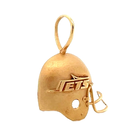 14K Yellow Gold Estate Jets Football Helmet Head Charm Pendant 1.4dwt 