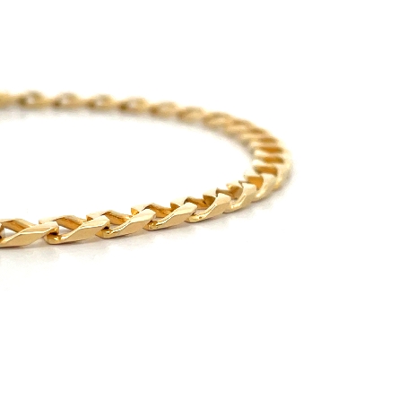 14K Yellow Gold Estate Square Curb Link Bracelet 7.5inch 4.8dwt 