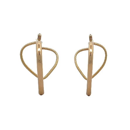 14K Yellow Gold Estate Heart Hoop Earrings 1.8dwt