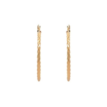 14K Yellow Gold Estate Twisted Hoop Earrings 1.35dwt 