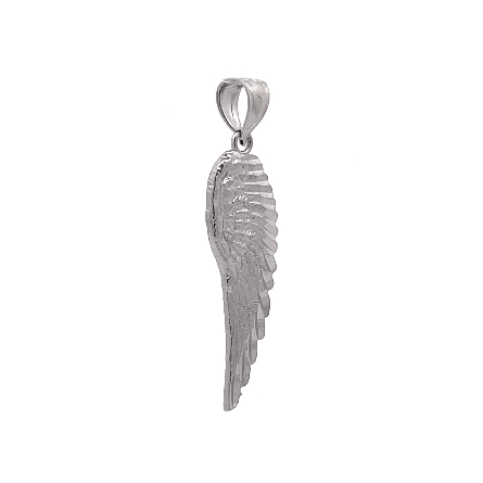 10K White Gold Estate Single Angel Wing Pendant 0.5dwt 