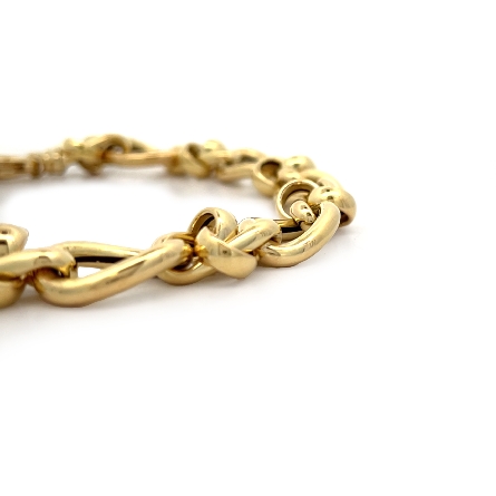 18K Yellow Gold Estate  Fancy Link Bracelet w/1 Hidden Ruby 8inch 10.9dwt 