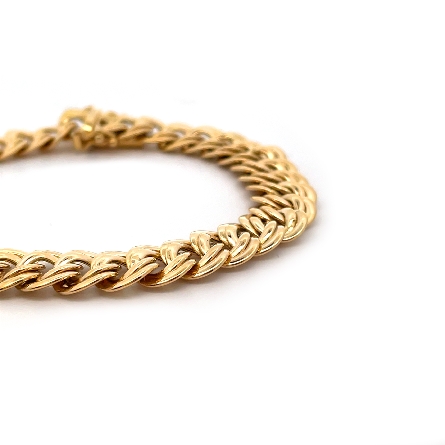 14K Yellow Gold Estate Double Link Curb Bracelet 7.5inch 9.0dwt 