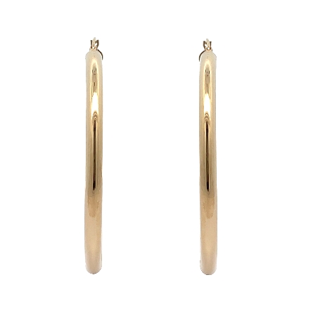 14K Yellow Gold Estate Large Polished Tube Hoop Earrings 3.2dwt 
