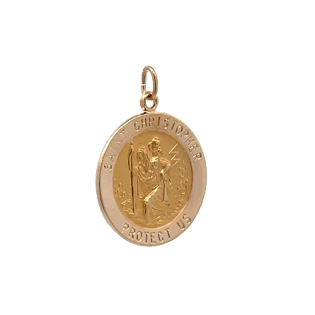14K Yellow Gold Estate Round Saint Christopher Pendant 1.6dwt 