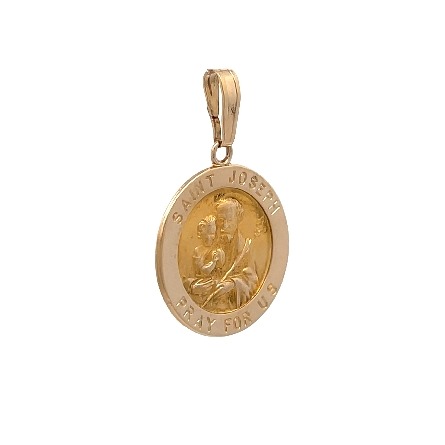 14K Yellow Gold Estate Round Saint Joseph Pendant 1.4dwt 