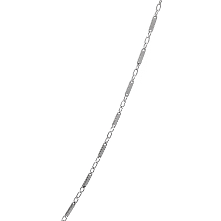 14K White Gold Estate Bar Link Chain 18inch 1.7dwt 