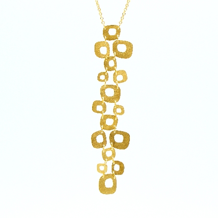 18K Yellow Gold Estate Geometric Shape Y Drop Necklace 16inch 5.8dwt