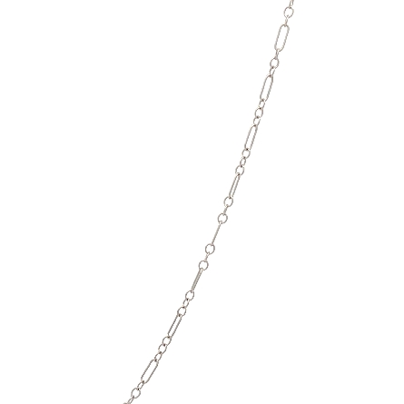 14K White Gold Estate Figaro Link Chain 18inch 1.0dwt