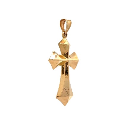 14K Yellow Gold Estate Geometric Cross Pendant 1.5dwt