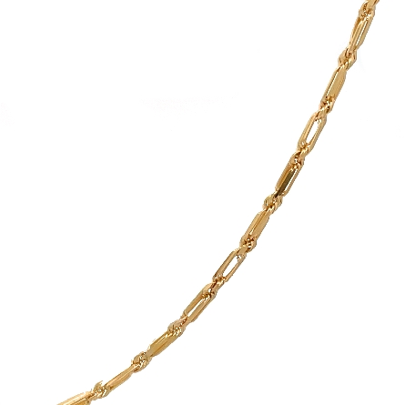 14K Yellow Gold Estate Diamond Cut Elongated Rope Chain 20inch 3.5dwt