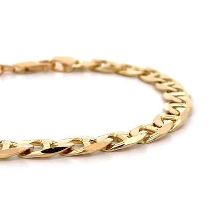14K Yellow Gold Estate Mariner Link Bracelet 8.25inch 11.1dwt