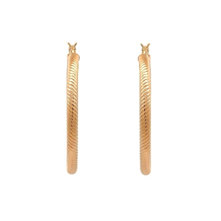 14K Yellow Gold Estate Twisted Tube Hoop Earrings 2.6dwt