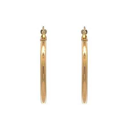 14K Yellow Gold Estate Round Tube Hoop Earrings 2.4dwt