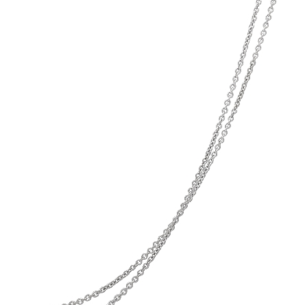 18K White Gold Estate Double Row Cable Chain 16inch 4.1dwt