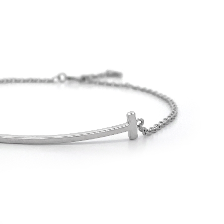 18K White Gold Tiffany&Co Tiffany T Smile Bracelet 7inch 1.8dwt