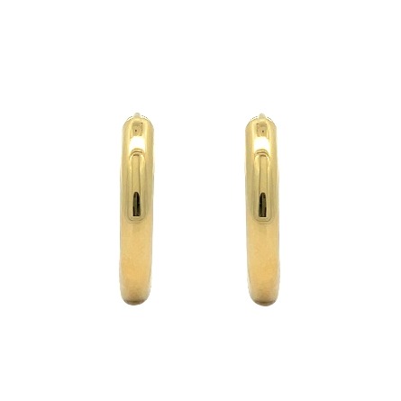 14K Yellow Gold Estate Oval Dome Hinged Hoop Earrings 4.1dwt