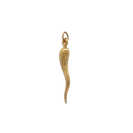 14K Yellow Gold Estate Italian Horn Pendant 0.3dwt