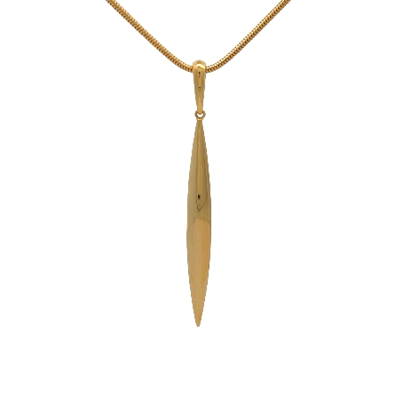 18K Yellow Gold Estate Tiffany&Co Feather Pendant on 19inch Snake Chain Necklace 6.2dwt